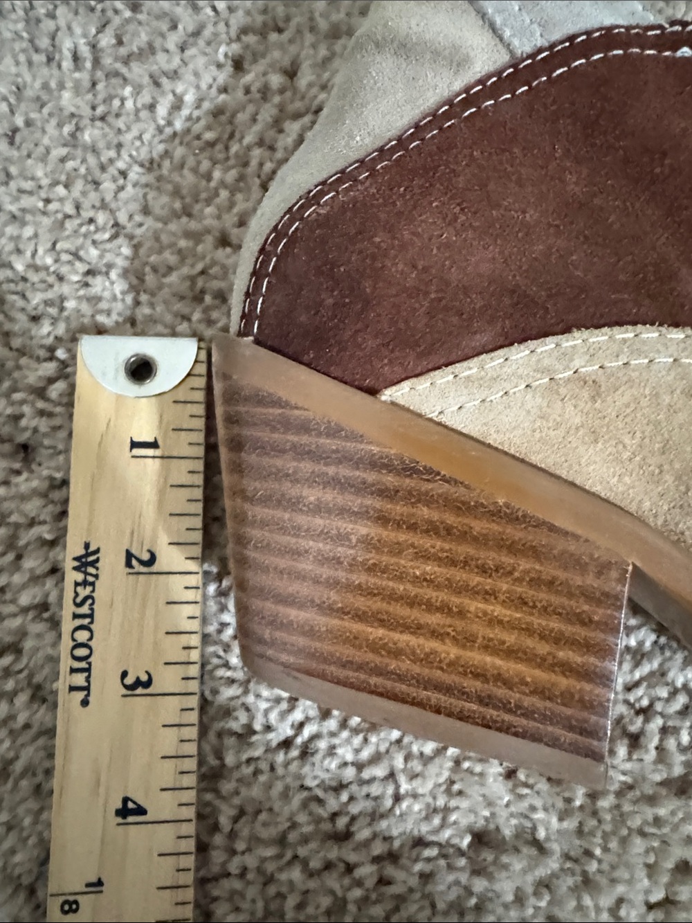 90's To The Maxx Patchwork Suede Ankle Boots Tan & Brown size 7.5 Western Rodeo - Picture 8 of 8